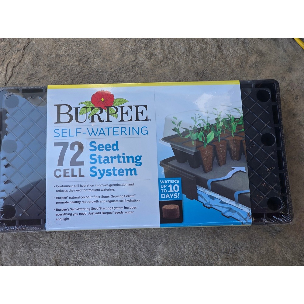 Burpee Self Watering 72 Cell Seed Starting System Kit 95072 Greenhouse Dome Tray